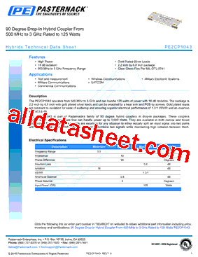 PE2CP1043 Datasheet PDF - Pasternack Enterprises, Inc.