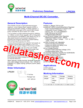 LP6284 Datasheet PDF - Lowpower Semiconductor inc