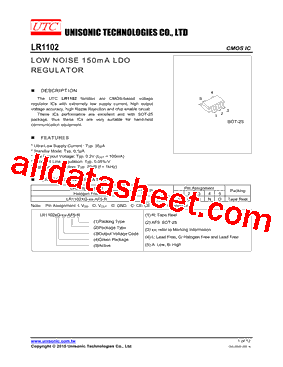 LR1102AG-50-AF5-R Datasheet PDF - Unisonic Technologies