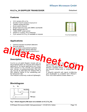 K-LC1A_V4 Datasheet PDF - RFbeam Microwave GmbH