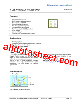 K-LC5_V3 Datasheet PDF - RFbeam Microwave GmbH