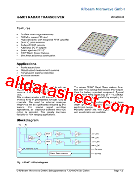 K-MC1 Datasheet PDF - RFbeam Microwave GmbH