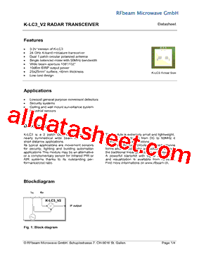 K-LC3_V2 Datasheet PDF - RFbeam Microwave GmbH