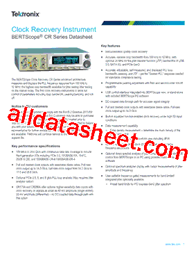 BERTSCOPE Datasheet PDF - TEKTRONIX, INC.