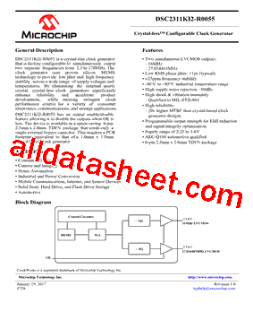 DSC2311KI2-R0055 Datasheet PDF - Microchip Technology