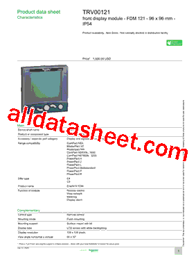 TRV00121 Datasheet PDF - Schneider Electric