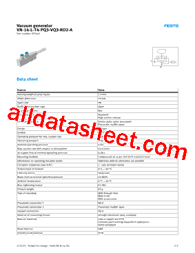 VN-14-L-T4-PQ3-VQ3-RO2-A Datasheet PDF - Festo Corporation.