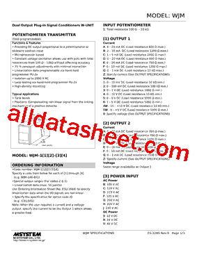 WJM-14Z-G/Q Datasheet PDF - M-System Co.,Ltd.