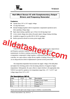 WSH410 Datasheet PDF - Winson Semiconductor Corp.