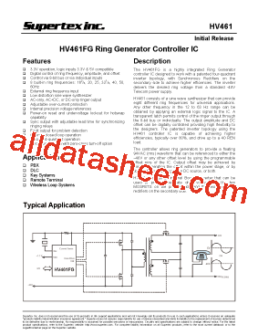 HV461 Datasheet PDF - Supertex, Inc