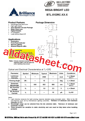 BTL-51DRC-R4-R Datasheet PDF - DB Lectro Inc