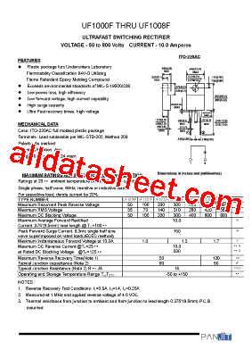 UF1000F Datasheet PDF - Pan Jit International Inc.