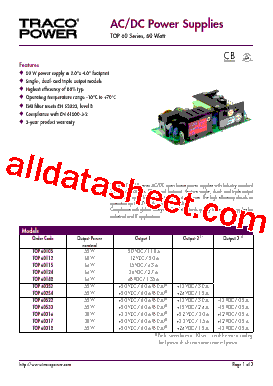 TOP60 Datasheet PDF - TRACO Electronic AG