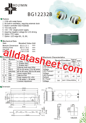 BG12232B Datasheet PDF - Bolymin, Inc