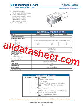 K3100G Datasheet PDF - MTRONPTI