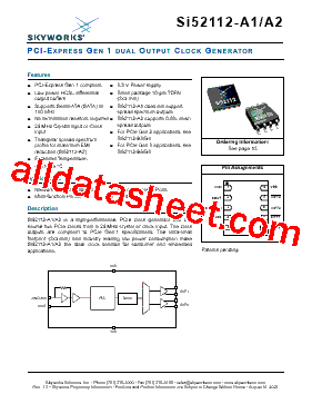 SI52112-A1 Datasheet PDF - Skyworks Solutions Inc.