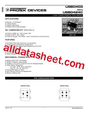 USB0403C-LF-T7 Datasheet PDF - Protek Devices