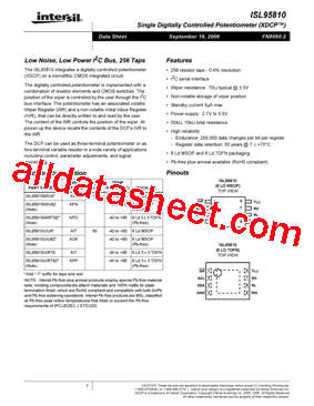 ISL95810 Datasheet PDF - Intersil Corporation