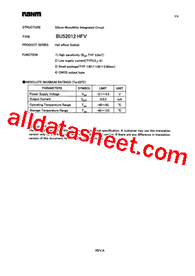 BU52012HFV Datasheet PDF - Rohm