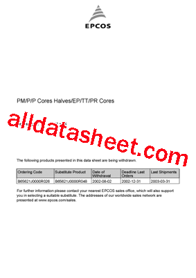 B65621-J3150-J48 Datasheet PDF - EPCOS