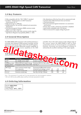 AMIS-30660 Datasheet PDF - AMI SEMICONDUCTOR