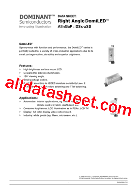 DSA-CSS-R2 Datasheet PDF - DOMINANT Semiconductors