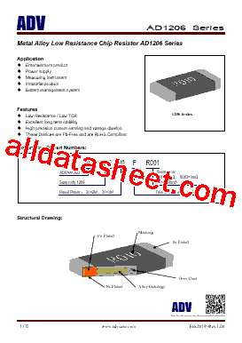 AD120620JR010 Datasheet PDF - Advanced (Shenzhen) Electronics Co.,Ltd