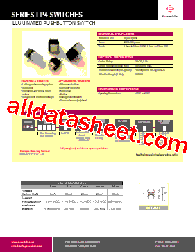 LP4-OA-1-R-G-C-R-R Datasheet PDF - E-SWITCH