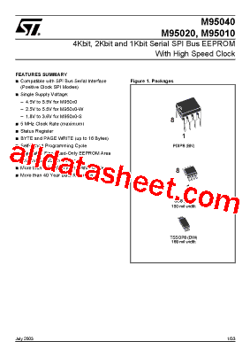 M95040-RBN6T/W Datasheet PDF - STMicroelectronics