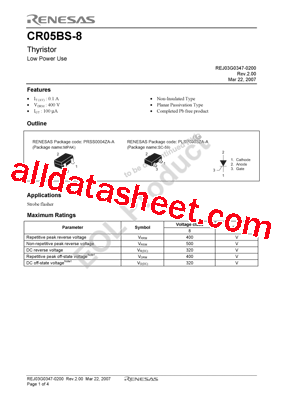CR05BS-8 Datasheet PDF - Renesas Technology Corp