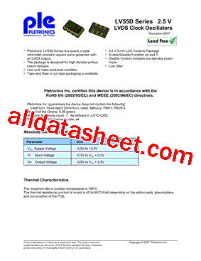 LV5545DEW Datasheet PDF - Pletronics, Inc.