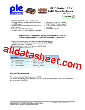 LV9345DEV Datasheet PDF - Pletronics, Inc.