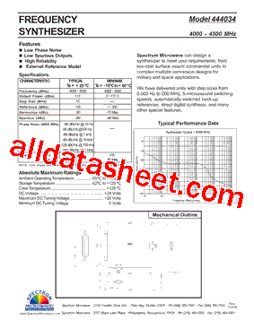 444034 Datasheet PDF - Spectrum Microwave, Inc.