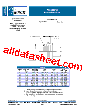 M85049-49-5808 Datasheet PDF - Glenair, Inc.