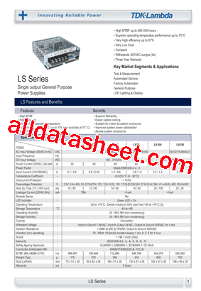 LS100-3 Datasheet PDF - RSG Electronic Components GmbH