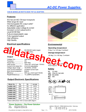 VAN60-150C Datasheet PDF - Power Systems GmbH+Co.KG