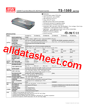 TS-1500 Datasheet PDF - Mean Well Enterprises Co., Ltd.