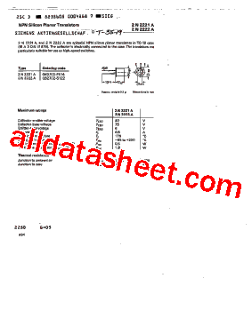 2N2221A Datasheet PDF - Siemens Semiconductor Group
