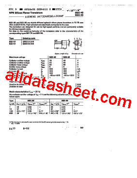 BSX48 Datasheet PDF - Siemens Semiconductor Group