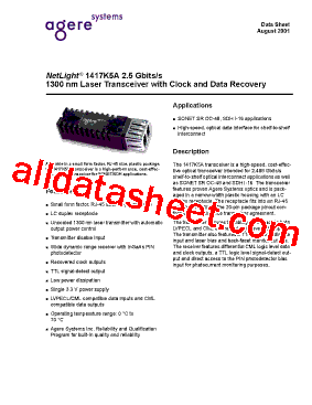 1417K5A Datasheet PDF - Agere Systems