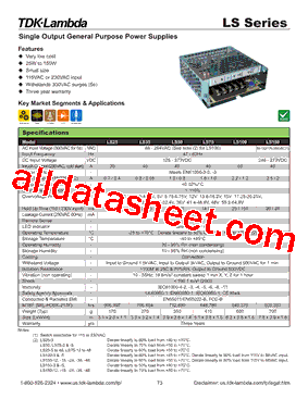 LS100-15 Datasheet PDF - TDK Electronics