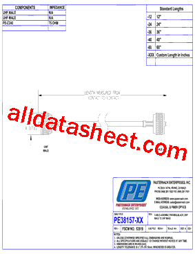 PE38157 Datasheet PDF - Pasternack Enterprises, Inc.
