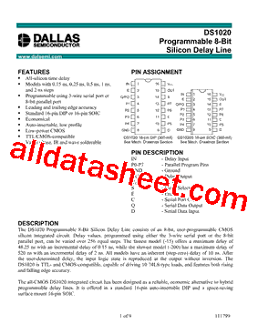 DS1020-100 Datasheet PDF - Maxim Integrated Products