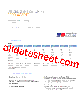 3000-XC6DT2-STANDBY Datasheet PDF - MTU Onsite Energy Corporation
