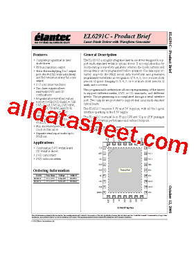 EL6291C Datasheet PDF - Elantec Semiconductor