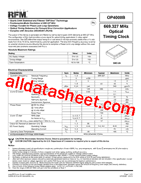 OP4008B Datasheet PDF - Murata Manufacturing Co., Ltd.