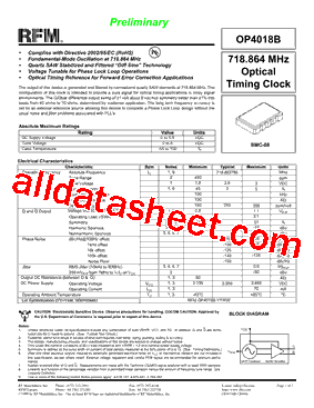 OP4018B Datasheet PDF - Murata Manufacturing Co., Ltd.