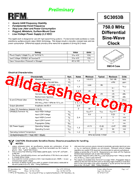 SC3053B Datasheet PDF - Murata Manufacturing Co., Ltd.