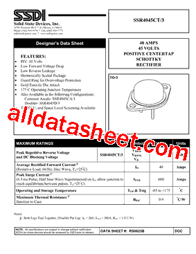 RS0025 Datasheet PDF - Solid States Devices, Inc