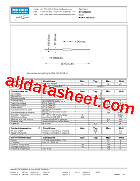 2118002030 Datasheet PDF - Meder Electronic